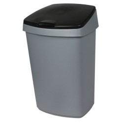 Curver afvalbak plat 25ltr zilver/antr.