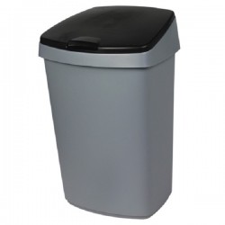 Curver afvalbak plat 10l zilver/antr